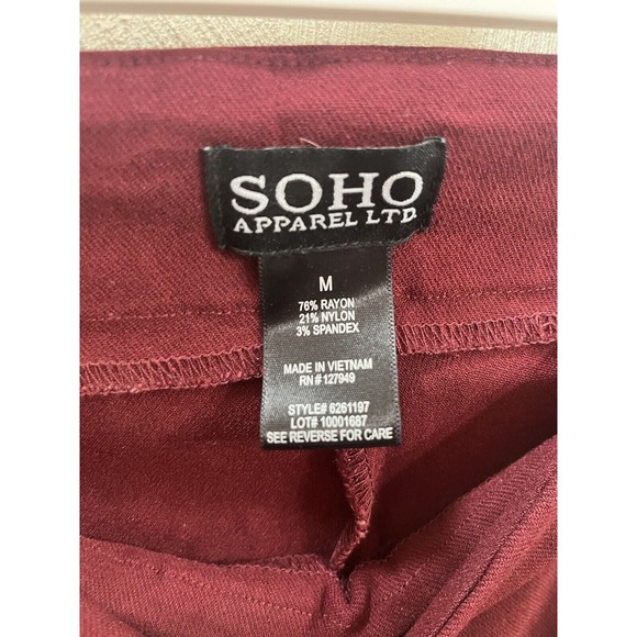 Burgundy Skinny Leg, Stretch, Women's Pants- Size M, Classic - Picture 4 of 6